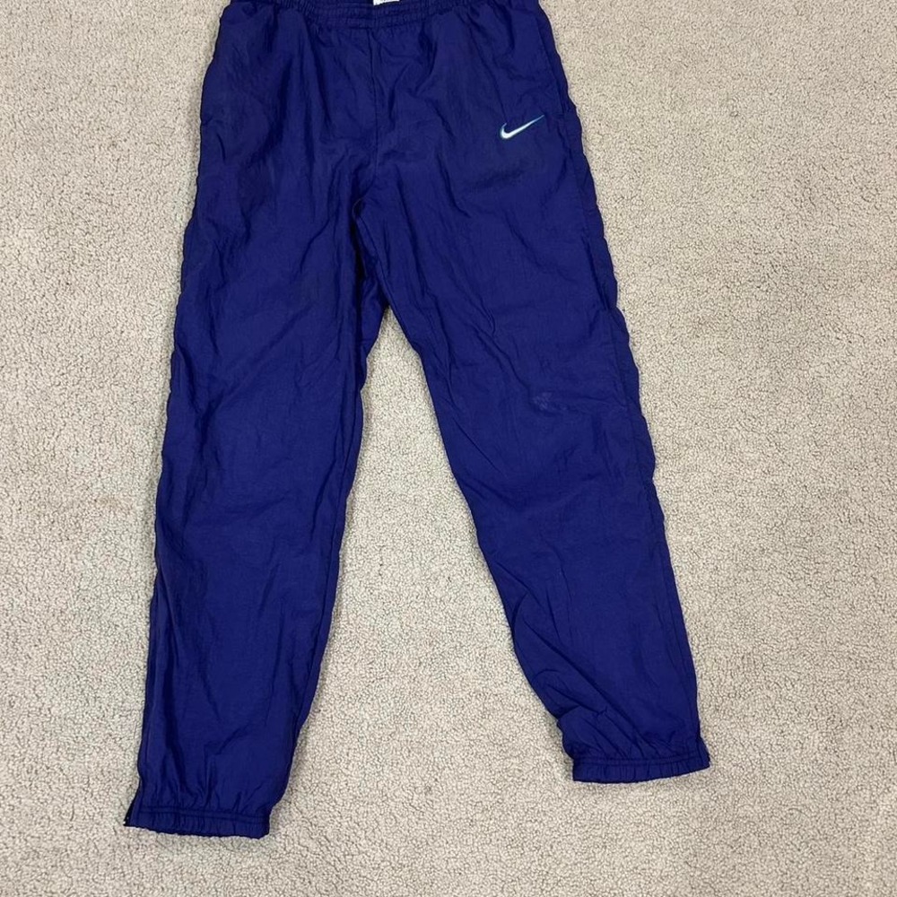 VINTAGE Nike Track Pants Mens Medium Straight Purple Lined Warm Up Y2K 90s Adult